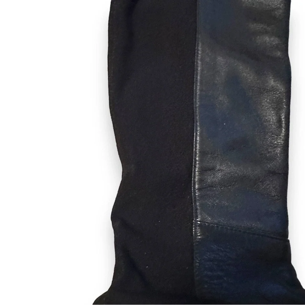 Stuart Weitzman Black 5050 Lift Knee High‎ Pull-On Leather Boots Sz 6.5